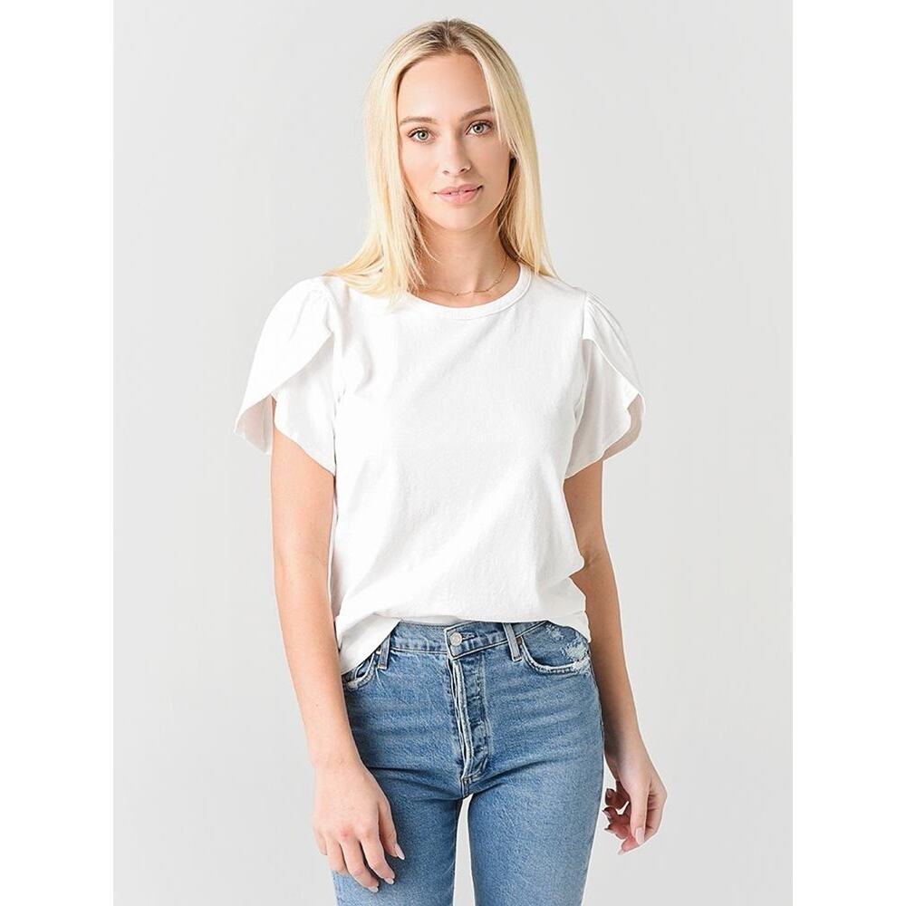CITIZENS OF HUMANITY Adele Tulip Sleeve T-Shirt Cotton